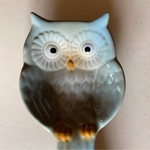 Ceramic Owl Spoon Rest Dishwasher Safe 10.75” x 4” - Picture 5 of 6